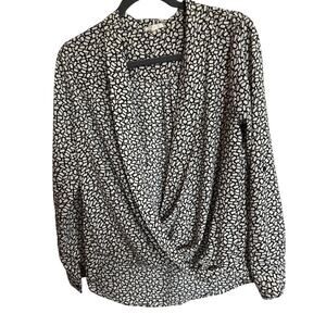 Pleione Blouse Medium Geometric Print Polyester Open Front Office Wear Night Out